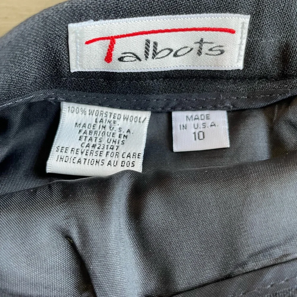 Talbots Timeless Black 100% Worsted Wool Pencil Skirt Lined Size 10